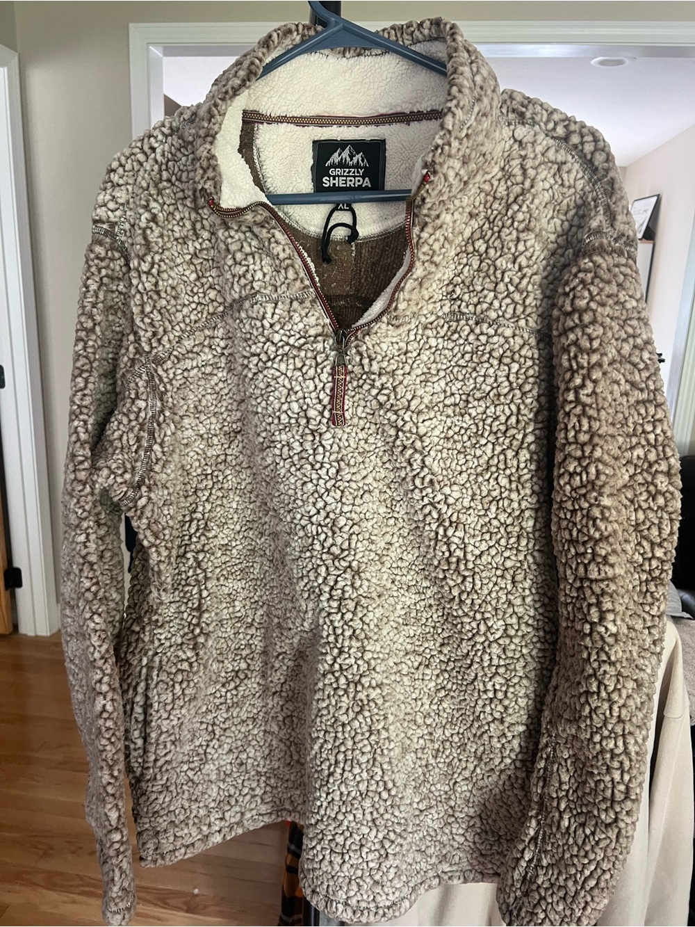 Grizzly Sherpa Women's Cream Half-Zip Turtleneck Pullover